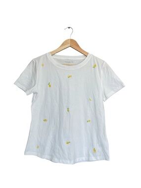 Talbots Lemon Embroidery Tee